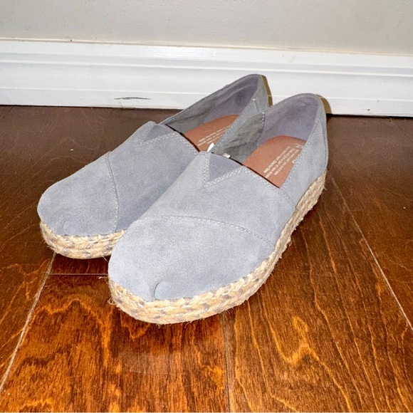 Toms Light Gray Suede Alpargata Platform Espadrilles - Picture 4 of 9